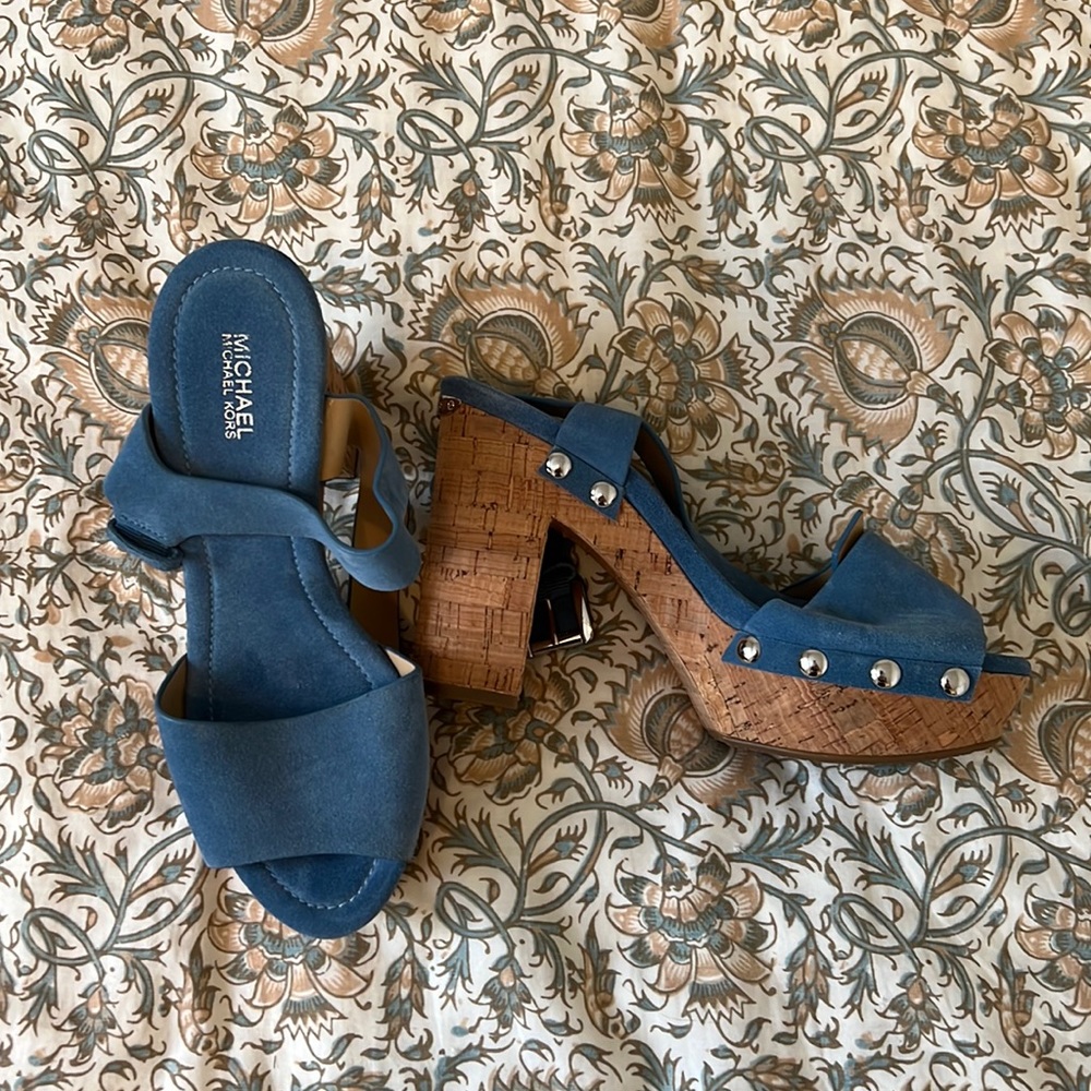 Michael Kors cork chunky heels